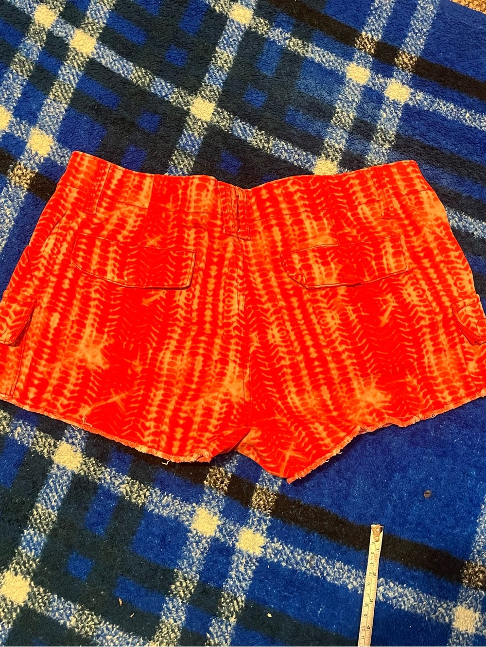 Route 66 Orange Tie-Dye Women’s Cargo Shorts - Picture 6 of 11